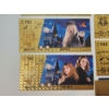Image 5 : x7 Assorted Harry Potter 24K Gold Foil Banknotes Set w/ CoA