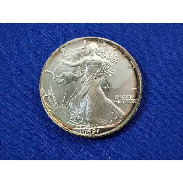 1991 Silver American Eagle - 1 Ounce .999 Fine Silver 