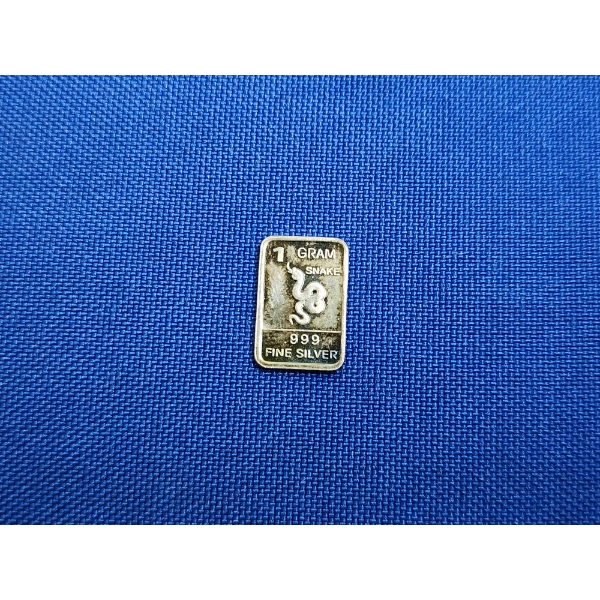 1 Gram .999 Fine Silver Bar - Snake Design