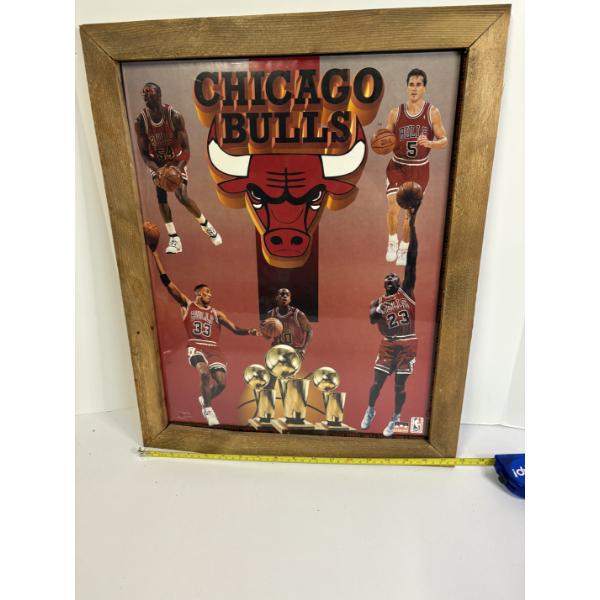 Chicago Bulls Basketball Players framed - Includes Michael Jordan - 21.5 x 17.5 inches