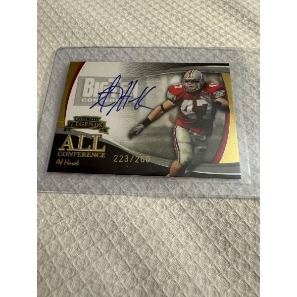 2006 Press Pass A.J. Hawk AUTOGRAPGHED Legends Football Card - 223/260 - Exceptional Card 