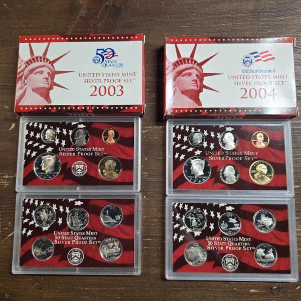 2003 & 2004 United States Silver Proof Sets