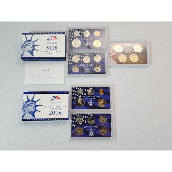 United States Mint 2006 & 2008 Proof Sets in Original Packaging 