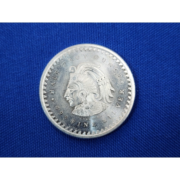 Aztec Mayan Calendar 1/2 Troy oz .999 Fine Silver Round 