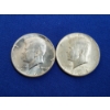 Image 1 : x2 1964 Kennedy Half Dollars - 90% Silver - Face Value: $1.00