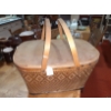 Image 1 : Vintage Picnic Basket With Contents As Shown - 18 Inch by 13"  not Incl Handles