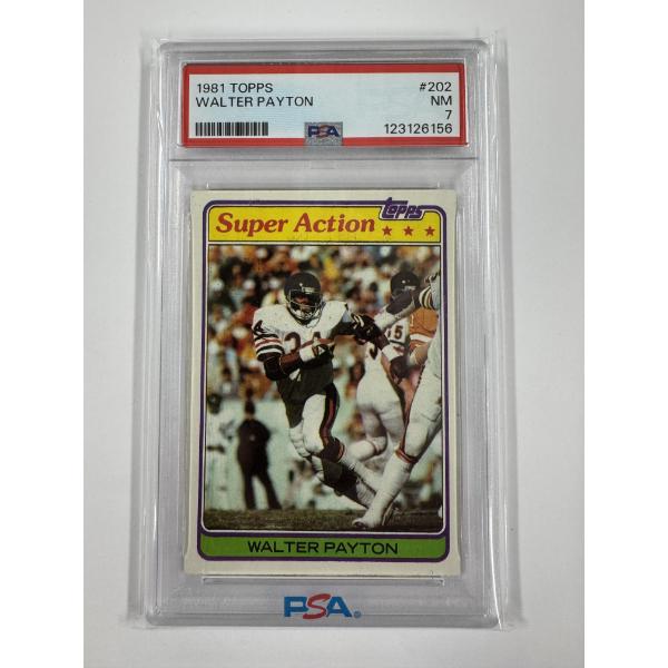 1981 Topps Walter Payton Chicago Bears Football Card #202 - Graded PSA 7