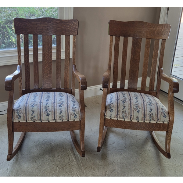 *Pick Up At Mantua Home-No Shipping Available* Beautiful 22''x40'' Matching Pair Of Mission Rocking 