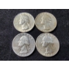 Image 1 : Four Beautiful 90% Silver Washington Head Quarters - $1.00 Face Value in Higher Grade 90% Silver