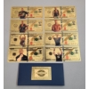 Image 1 : (8) Cold Stone Steve Austin 24K Gold Foil Banknotes Set w/ COA