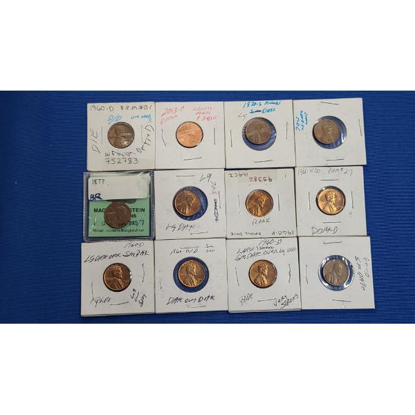 Assorted Error Lincoln Cents -Face Value: $0.12