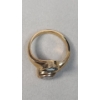 Image 3 : 10K Gold Blue Topaz & Diamond Hug Ring - Size 3 - Weight: 2.9g