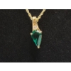 Image 2 : Gold-Tone Costume Necklace With Emerald Colored Drop Pendant