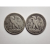 Image 4 : Two Walking Liberty 90% Silver Half Dollars ~ 1946 & 1939-S ~ $1.00 Face Value