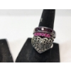 Image 3 : Five Assorted Sterling Silver Rings: Various Styles and Gemstones - TW: 12.4g