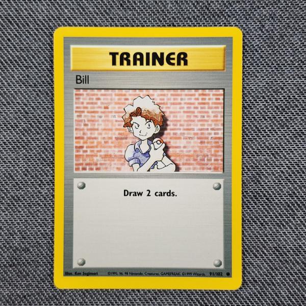 Bill 91/102 Trainer Vintage Base Set Pokemon Trading Card - Near Mint