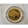 Image 2 : Collectible Cooks Island 2022 $5 Buffalo Indian Head Tribute Replica Gold-Tone Coin 