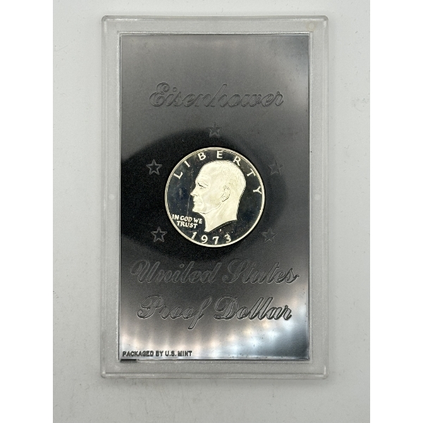 1973-S 40% Silver Eisenhower Dollar in U.S. Mint Plastic Holder