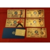 Image 1 : Japanese Anime' - 5 Pc Set of 24k Gold Foil CAPTAIN TSUBASA - 10000 Yen Notes (Real Gold Foil)