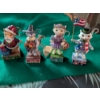 Image 5 : Navy Hard Shell Case With Strap, 4 Cute Cat Ornaments, 9" Lady Figurine, And Small Purse.