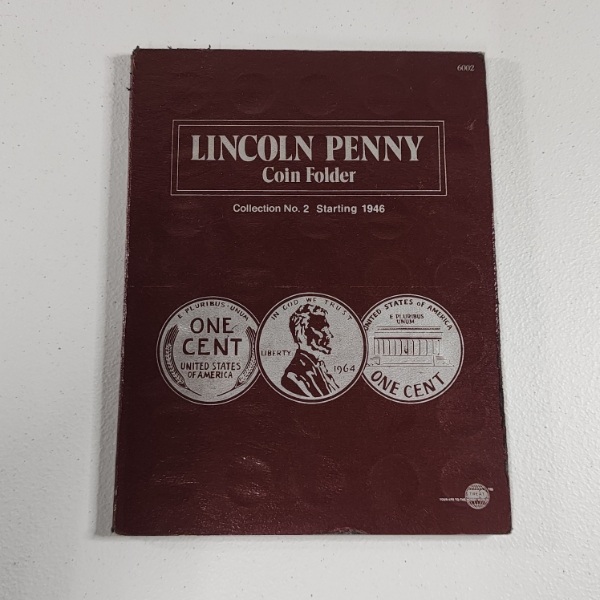 Partially Filled Lincoln Penny Coin Folder Starting 1946 - Total Face Value: $0.93
