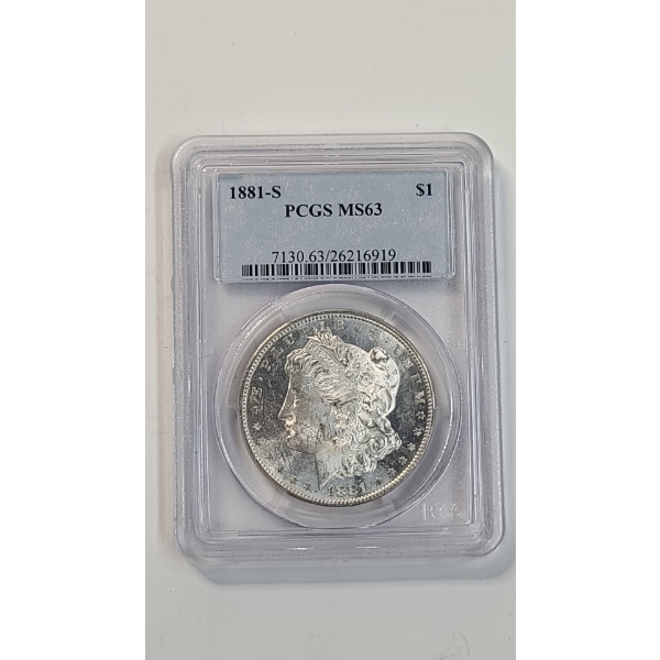 PCGS 1881-S MS63 90% Silver Morgan Dollar