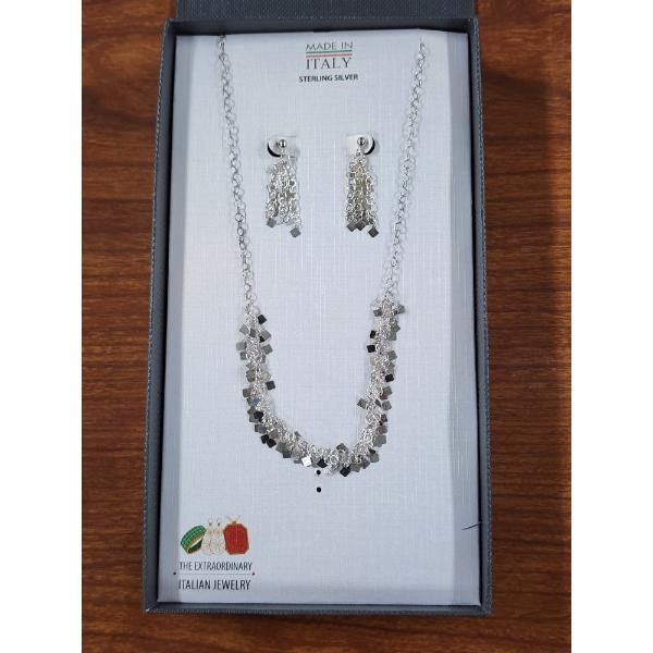 GORGEOUS NEVER WORN Sterling Silver Extraordinary Italian Made Necklace & Earring Set ~ 11.5 Grams