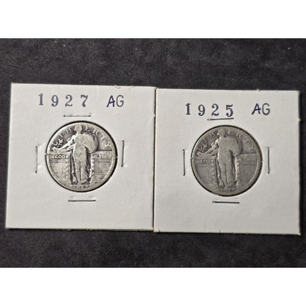 (2) Standing Liberty Quarters 90% Silver - $0.50 FV
