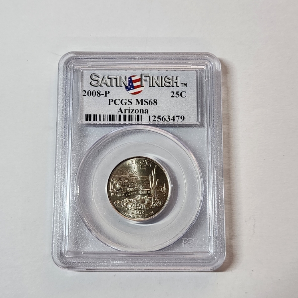 PCGS MS68 Satin Finish 2008-P Arizona State Quarter