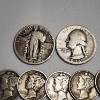 Image 2 : Assorted U.S. 90% Silver Coins: Mercury Dimes, Standing Liberty Quarter, & Washington Quarter FV: $1
