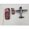 Image 2 : Vintage Tin Toys Including Cessna Plane, Fire Car & Tow Truck