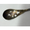 Image 4 : Vintage sterling silver olive spoon with Flowers, Scrolls and Beadwork - Lina - ~ 6.5 inches 