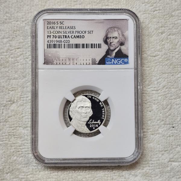 NGC PF 70 Ultra Cameo 2016 S 5C Jefferson Nickel