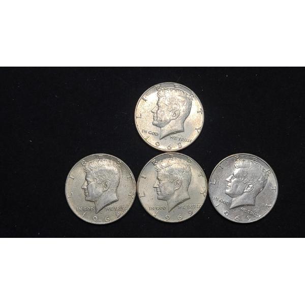 1968 & 1969 40% Kennedy Half Dollars - Face Value: $2.00