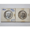 Image 1 : Two 1964 90% Silver Kennedy Half Dollars 