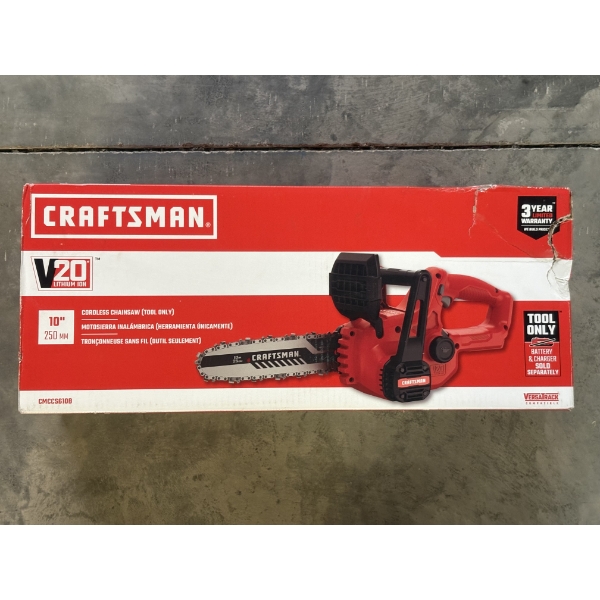 Brand New - Craftsman V20 Lithium Ion Cordless Chainsaw - Battery and Charger Not Included