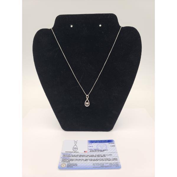 Beautiful Sterling Silver Pendant & Chain Featuring 32 Natural Diamonds - Approx. .12 Carat 