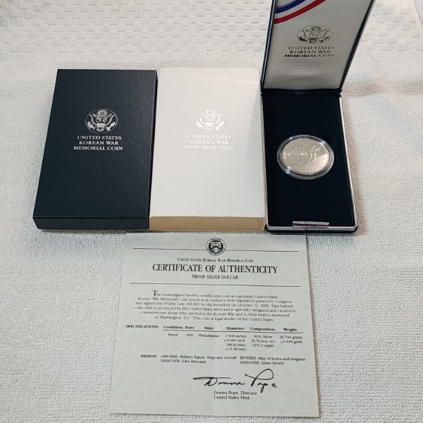 1991 U.S. Korean War Memorial Coin - 90% Silver Dollar Coin