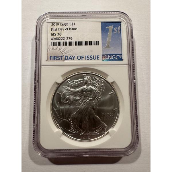 2019 .999 Fine Silver One Troy Oz U.S. Silver Eagle Graded NGC MS70 - First Day Of Issue