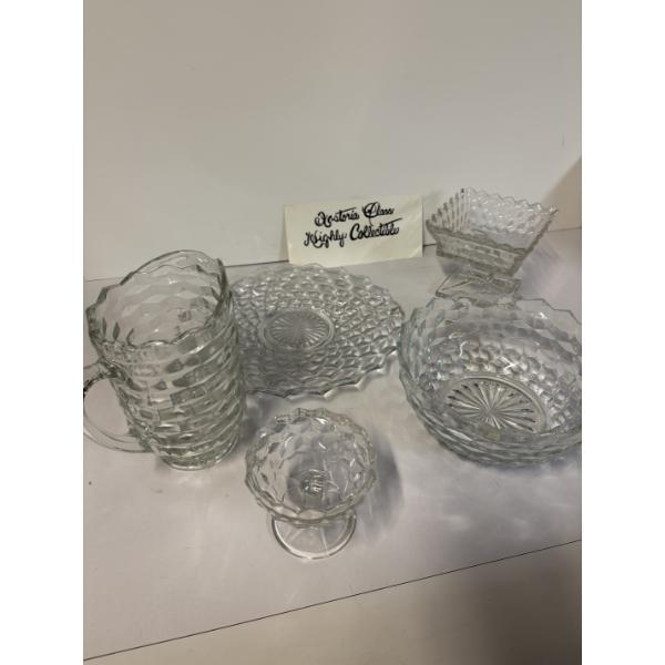 Fostoria Glassware Collection - Plate - Pitcher - Bowl - Cups