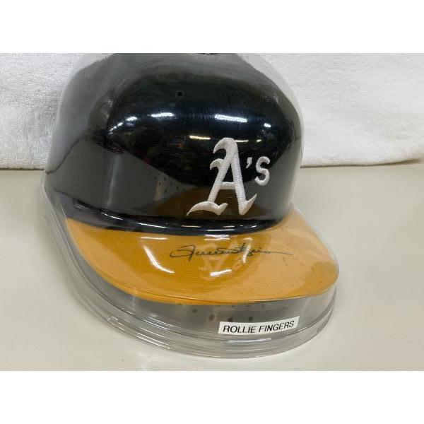 Oakland Athletics - Rollie Fingers Autographed Baseball Cap in plastic storage continer 