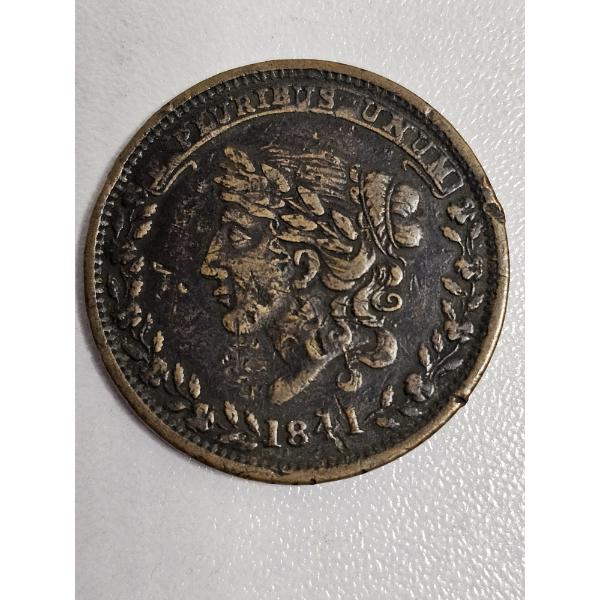 1841 "Hard Times" token - AFV: NOT $.01
