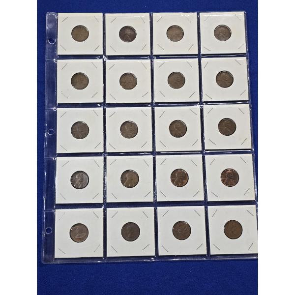 Lot of (20) Assorted 1 Cent Coins - Lincoln Memorial Cents, Lincoln Wheat Cents, Canadian Cents