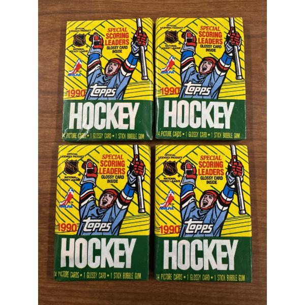 4 - Unopened 1990 Topps NHL Hockey Wax Packs - Mint Condition