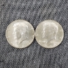 Image 1 : Two 1964 United States 90% Silver Kennedy Half Dollars ~ $1.00 Face Value