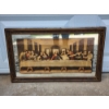 Image 1 : Vintage Wood Framed Mirrored "The Last Supper" Painting 