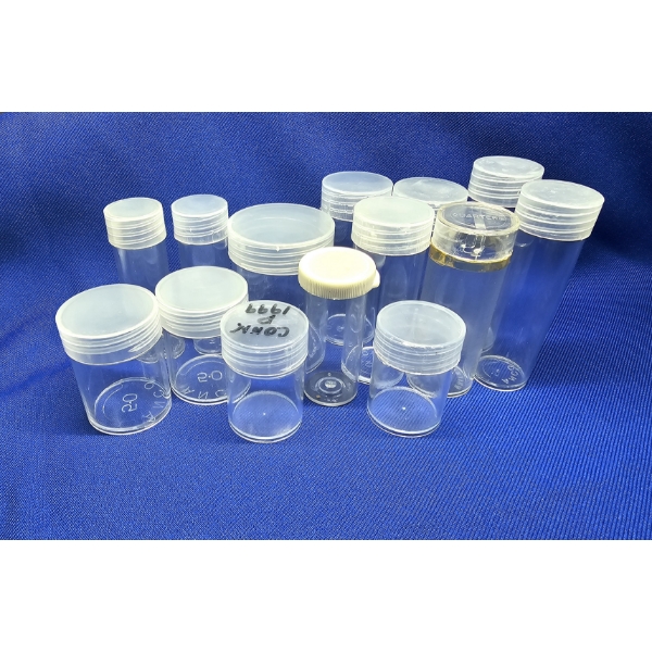 Lot of 14 Assorted Sizes Plastic Coin Storage Tubes
