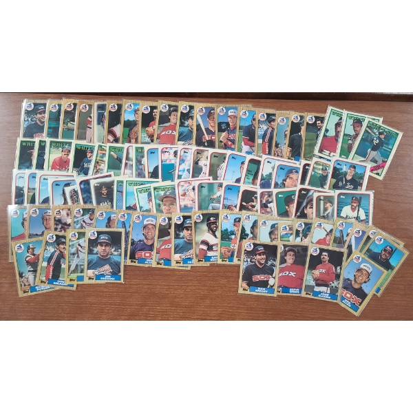 Lot of Over 80 Assorted 1980's Topps Chicago White Sox Baseball Trading Cards 