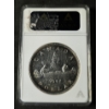 Image 2 : RARE HG 1947 Canada Silver Dollar - Pointed 7 Variety - ANACS MS63 Graded