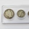 Image 2 : Old U.S. 90% Silver Coin Set: 90% Silver Barber Half Dollar, Quarter, Dime / "V" Nickel / Indian Hea